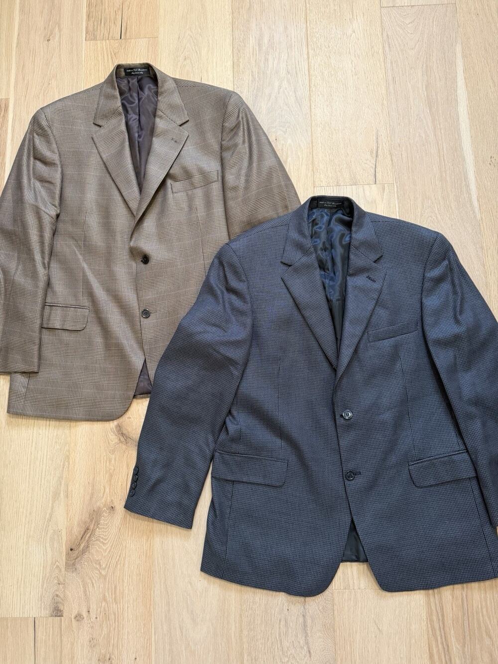 Lot Of 2 Chereskin Blazer Mens 44R Navy Herringbone Wool Silk Sport Coat Jacket